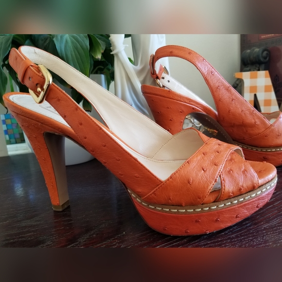 Prada ostrich  platform heels sz 37.5 - Picture 16 of 16